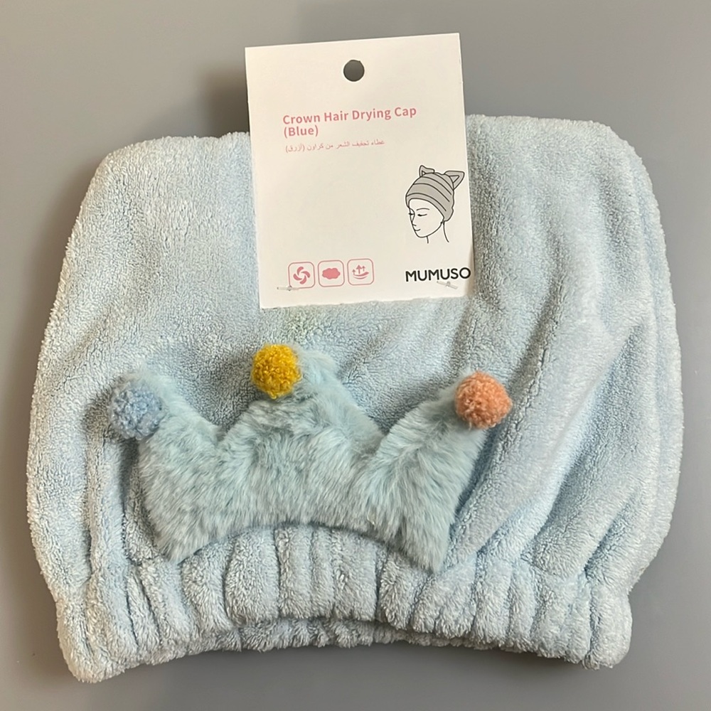 Mumuso Crown Hair Drying Cap. Blue